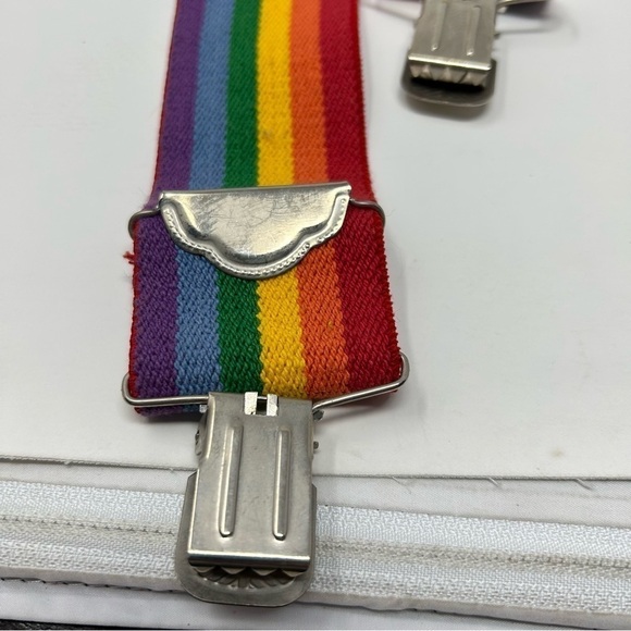 Unisex Mens or Women's Rainbow Fun Novelty Statement Suspenders Pride Month - Picture 5 of 10